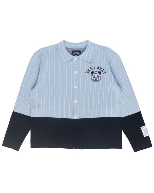 Take Care Stiped Button-Up Knit