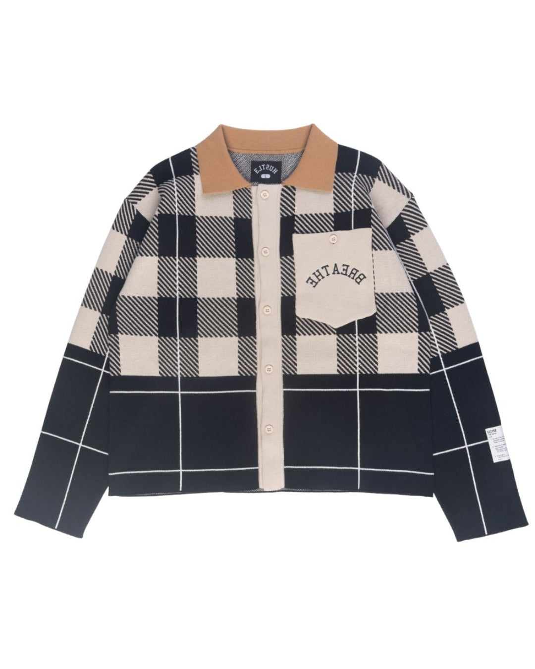 Breathe Plaid Button-Up Knit